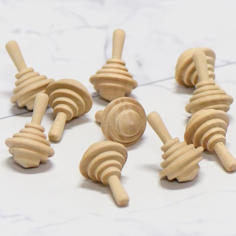 DIY Natural Unfinished Wood Spinning Top Toy For Kids Hand-Crank Educational Arts Crafts Painting Material Home Decor