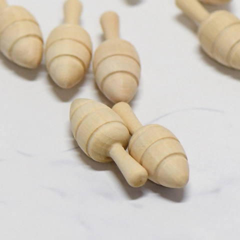 Unfinished Natural Wood Mini Spinning Top Toys DIY Painting Crafts For Kids Schima Superba Wooden Peg Dolls Educational Toys