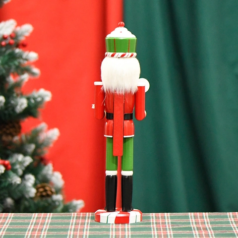 Traditioneller Weihnachts Nussknacker Soldat Holz Rot Grün Lebkuchenmann Europäischer Stil Feiertag Haus Tischdeko Ornament
