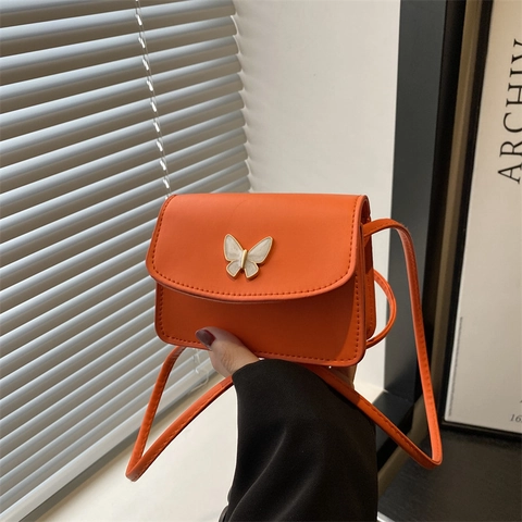 Damen Mini Schmetterling Umhängetasche PU Leder Kleine Quadratische Schultertasche Für Mädchen Mode Täglich Handyhandtasche