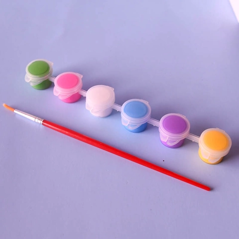 Pintura Acrílica Y Pinceles Tira Vinculada Para Niños DIY Pintura De Yeso Suministros De Arte Jardín De Infancia Colorido Dibujo