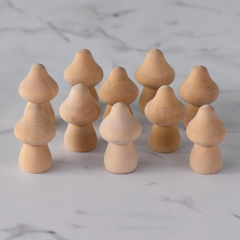 Setas de Madera Natural sin Pintar DIY Artesanía Arte Decoración Mesa Hogar Madera de Loto Pulida Juguetes Educativos