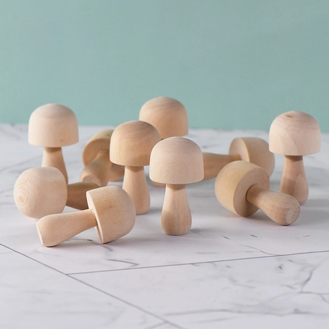 Unfinished Natural Wood Mushrooms DIY Painting Hand Painted Wooden Crafts Home Decoration Ornaments For Kids And Adults