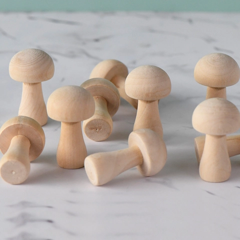 Juego de Setas de Madera DIY Manualidades de Madera Natural Sin Terminar Para Pintar Decoración del Hogar Juguetes Educativos Adornos de Madera