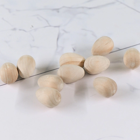 Unfinished Wooden Bird Eggs DIY Painting Craft Toys Natural Schima Superba Wood Smooth Surface Home Decor For Kids Easter