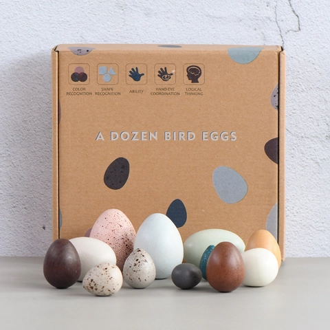 Huevos De Pájaros De Simulación Madera De Haya Pintados A Mano Juguetes Educativos Decoración De Escritorio Hogar Oficina Alivio Del Estrés