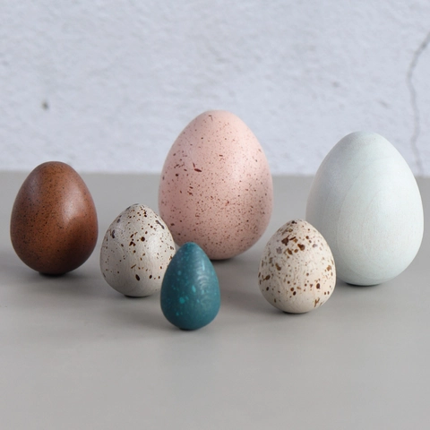 Huevos De Pájaros De Simulación Madera De Haya Pintados A Mano Juguetes Educativos Decoración De Escritorio Hogar Oficina Alivio Del Estrés