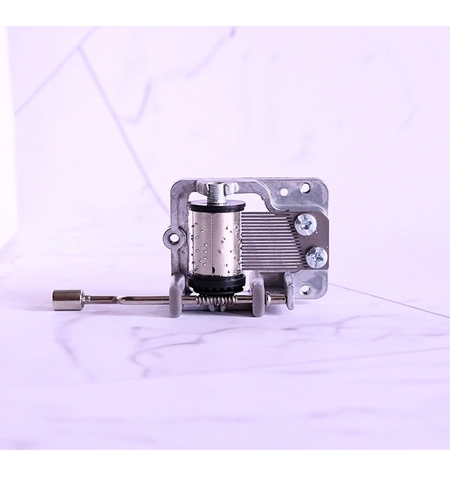 Mechanisches Spieluhr Werk 18 Noten Handkurbel Zinklegierung Metall DIY Musikteil Home Decor Retro Silber