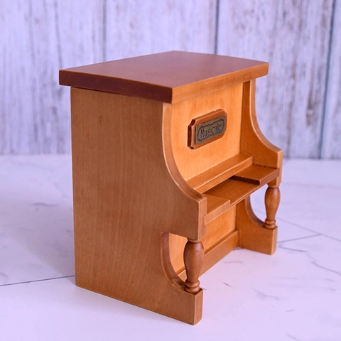 Carillon Vintage in Legno a Manovella Forma di Pianoforte DIY Nastro di Carta Perforata Per Decorazione Casa Regalo