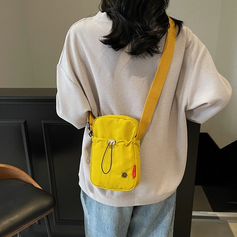 Piccola Borsa A Tracolla In Nylon Custodia Leggera Per Telefono Con Tracolla Regolabile E Tasca Con Coulisse Per Donna Casual