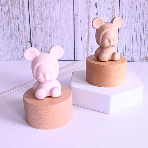 Cartoon Sleeping Baby Wooden Music Box Beechwood Handcrafted Music Box Home Decor Birthday Gift For Children Kids