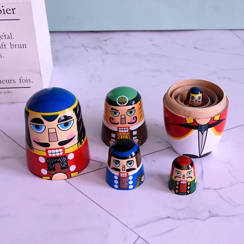 Cascanueces Muñecas Rusas Matryoshka Madera Pintada Regalo De Navidad Decoración Del Hogar Figura Adornos