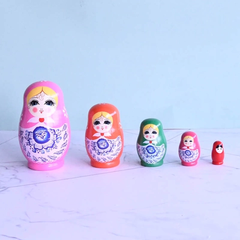 Traditional Russian Matryoshka Dolls Wooden Nesting Dolls Hand Painted Big Belly Cartoon Figurines For Home Decor Gift Toy