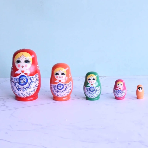 Traditional Russian Matryoshka Dolls Wooden Nesting Dolls Hand Painted Big Belly Cartoon Figurines For Home Decor Gift Toy
