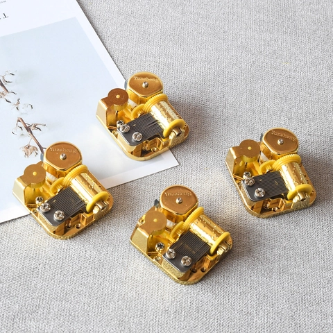 Golden Alloy Mechanical Music Box Movement Manual Clockwork Musical Piece For DIY Handmade Crafts Musical Jewelry Box Parts