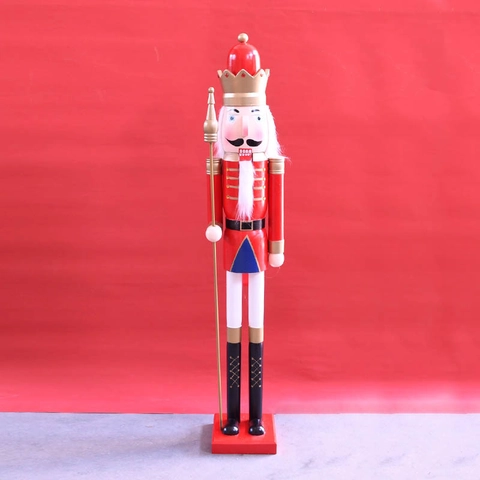 Grande Soldato Schiaccianoci Statuina Dipinta A Mano Legno Tradizionale Natale Re Decorazione Interni Casa