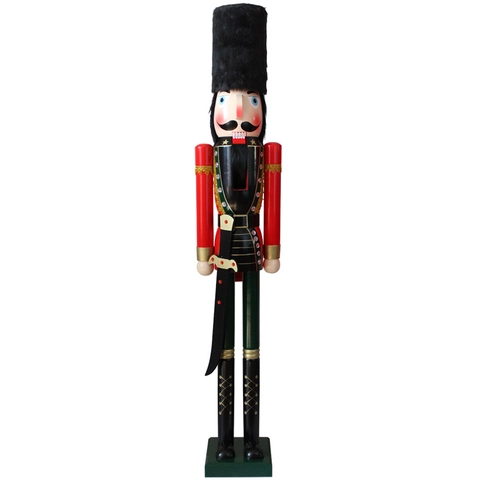 Großer Holz Weihnachten Nussknacker Soldat König Ornament Handbemalt Traditionelle Europäische Feiertag Dekoration Innen Stehend Figur