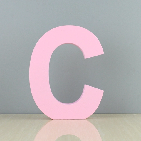 Pink Wooden English Alphabet Letters Freestanding MDF Stereoscopic Ornaments For Home Wedding Party Decor Photography Props