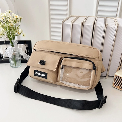 Borsa a Tracolla in Nylon Streetwear Giapponese Grande Capacità Tracolla Larga Borsa da Petto Moda Donna Borsa a Spalla