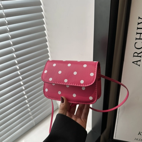 Retro Polka Dot Mini Crossbodytas Voor Vrouwen PU Leer Kleine Vierkante Schoudertas Met Magneetsluiting Dagelijkse Handtas