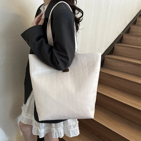 Mode Große Kapazität Krokodilmuster Tragetasche Für Damen PU Leder Umhängetasche Achseltasche Casual Handtasche