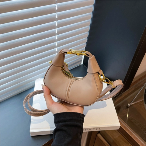 Mini Borsa A Tracolla Mezzaluna In Pelle PU Borsa Hobo Con Tracolla Regolabile Hardware Dorato Elegante Versatile Da Donna