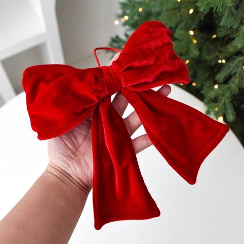Fiocchi Di Natale In Velluto Rosso Ornamenti Da Appendere Decorazione Per Feste Casa Tessuto Morbido Nodo Decorativo