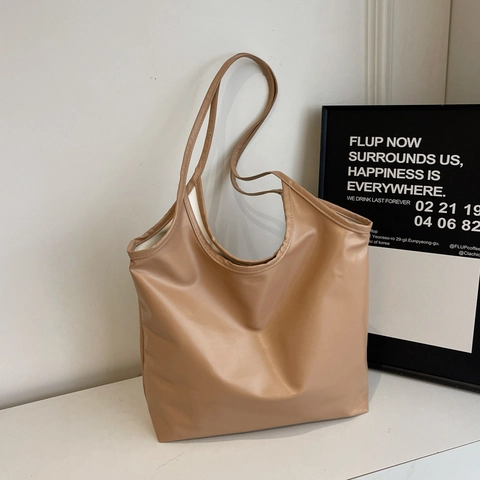 Bolso Tote de Cuero PU de Gran Capacidad Minimalista Urbano para Mujer Color Sólido Bolso de Hombro para Viaje Diario Bolso de Mano Cuadrado Suave