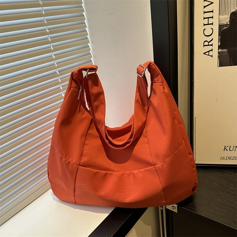 Women Large Capacity Nylon Tote Bag Adjustable Strap Crossbody Hobo Bag Minimalist Commuting School Shoulder Bag