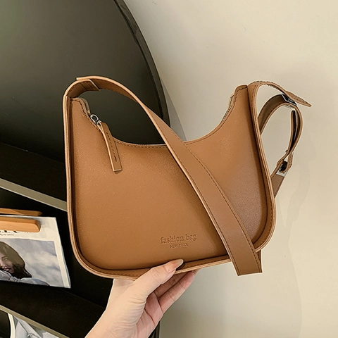 Borsa A Spalla Hobo In Pelle PU Da Donna Borsa A Tracolla Minimalista A Mezza Luna Sottobraccio Stile Urbano