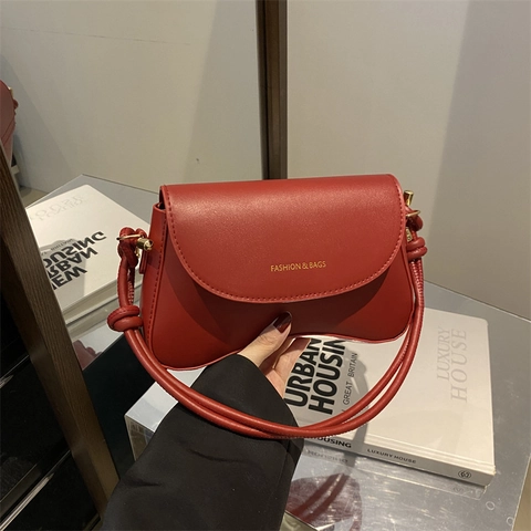 Bolso de Hombro para Mujer de Cuero PU Moda Minimalista Urbana Estampado de Letras Bolso de Solapa con Correa de Nudo Bolso Cuadrado