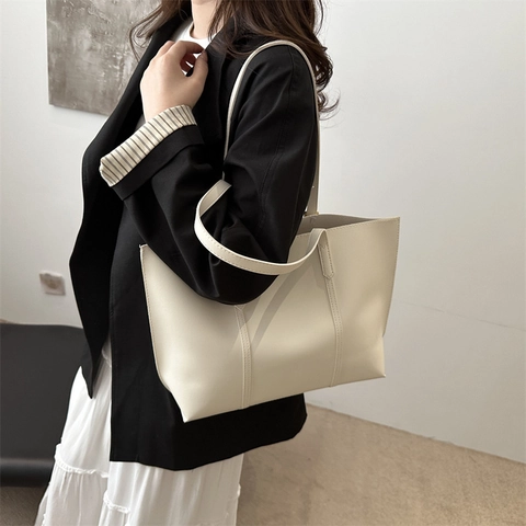 Damen PU Leder Tote Handtasche Große Kapazität Umhängetasche Mit Innentasche Pendler Vintage Einfache Mode