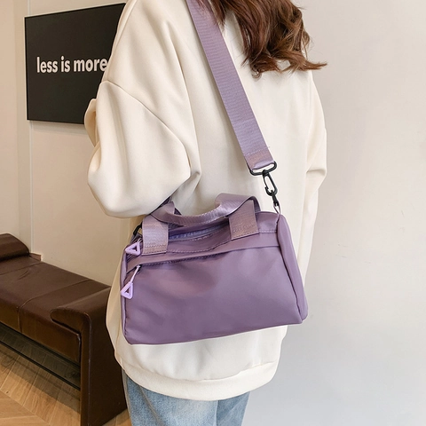 Borsa a Tracolla da Donna in Nylon Piccola Borsa a Spalla Quadrata Handbag Casual Leggera Resistente all'Acqua con Tracolla Regolabile