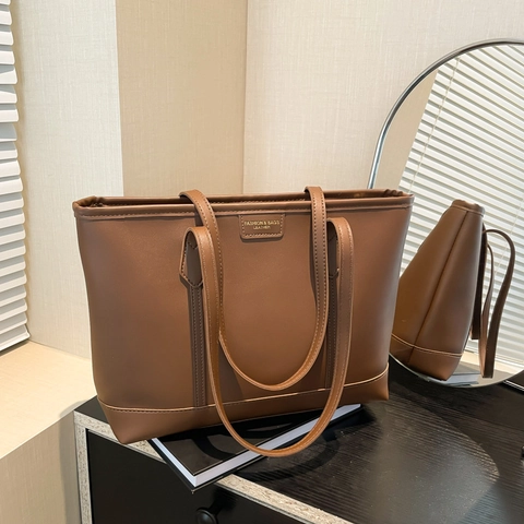 Grote Capaciteit PU Leren Tote Bag Minimalistische Schouder Onderarm Tas Voor Vrouwen Dagelijks Woon Werkverkeer