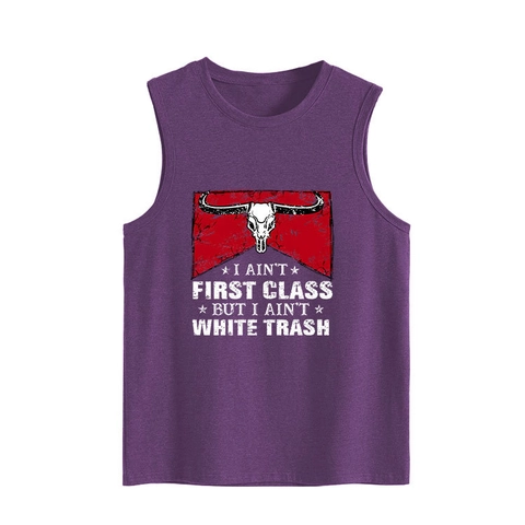 Amerikanisches Vintage Bullenschädel Print Damen Tank Top Ärmellos Baumwolle Lässig Lose Sommer Top Punk Stil