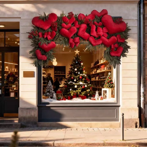 Rode Hart Hangende Decoratie Fluweel Zacht Pluche Valentijnsdag Feest Ornament Romantische Bruiloft Etalage Decor