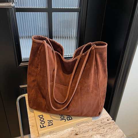 Women Large Capacity Corduroy Tote Bag Minimalist Niche Design Shoulder Bag For Commute School Shopping Casual Daily Top Handle Bag