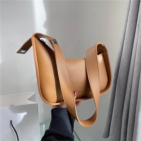 Bolso de Hombro Hobo de Cuero PU para Mujer Minimalista Bolso Axilar de Media Luna Irregular Bolso Bandolera de Moda de Verano para Diario