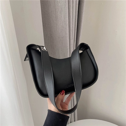 Bolso de Hombro Hobo de Cuero PU para Mujer Minimalista Bolso Axilar de Media Luna Irregular Bolso Bandolera de Moda de Verano para Diario