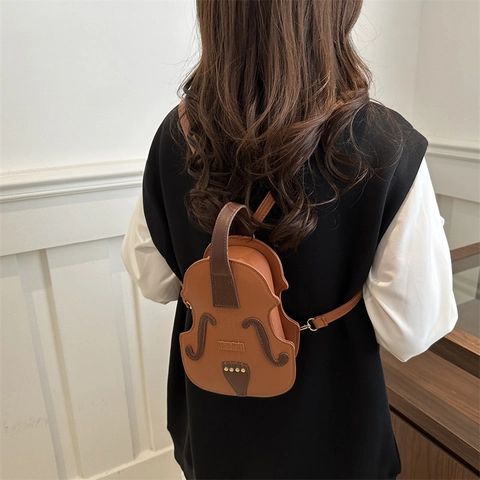 Sac Bandoulière Créatif en Forme de Violon pour Femmes en Cuir PU Sac Crossbody Artistique Sac à Main de Mode pour Sortie Quotidienne Fête Cadeau Femme