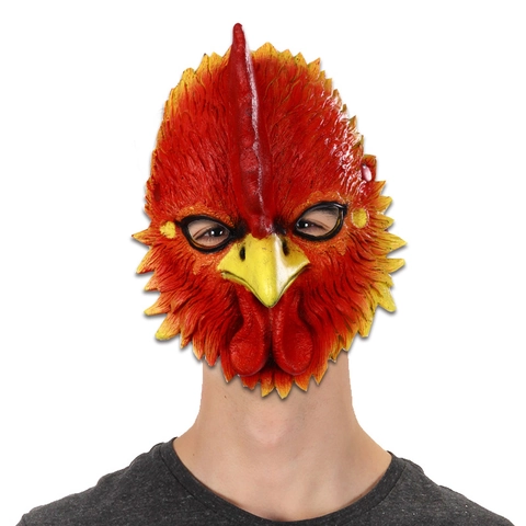 Realistic Rooster Mask PU Foam Animal Head Mask For Halloween Cosplay Carnival Party Costume Props
