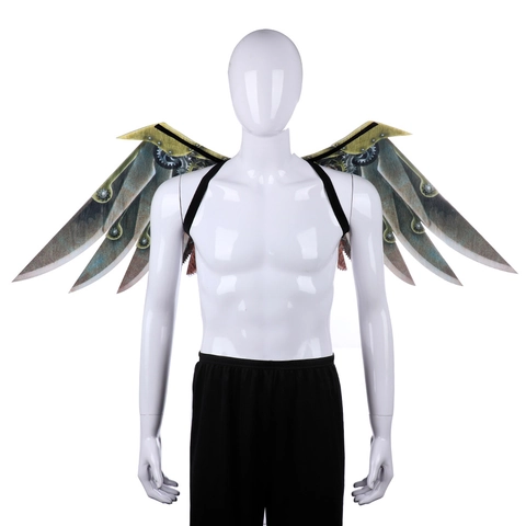 Steampunk Mechanical Wings Halloween Cosplay Costume Accessories Retro Industrial Gear Pattern Felt Wings Prop For Adult Kids