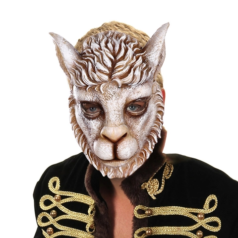 Realistische Tiermaske PU-Schaum Vintage Hase Alpaka Halbgesicht Kopfbedeckung Für Halloween Ostern Karneval Party Cosplay Requisiten