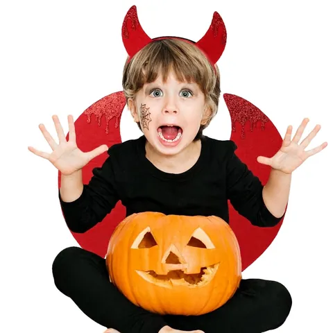 Halloween Rode Duivel Kostuum Vleugels Hoorn Hoofdband Drietand Glitter Non-woven Rekwisieten Voor Kinderen Volwassenen