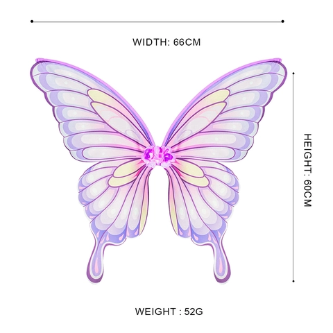 Adult Butterfly Wings Fairy Cosplay Costume Props For Easter Theme Party Decorative Colorful Polyester Wings With Flower