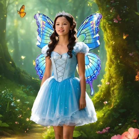Electric Butterfly Wings For Kids Automatic Moving Flapping Fairy Wings With Music LED Light For Cosplay Halloween Party