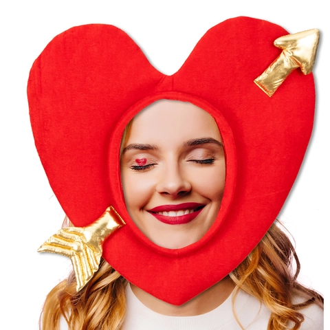 Valentinstag Rotes Herz Hut Mit Goldener Amorpfeil Dekoration Filz Party Kostüm Requisite Maskerade Kopfbedeckung Für Erwachsene