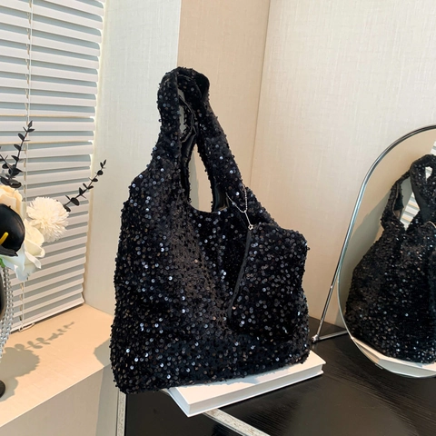 Borsa A Spalla In Paillettes Da Donna Borsa Tote Grande Scintillante Con Piccola Pochette Coordinata Borsa Da Festa
