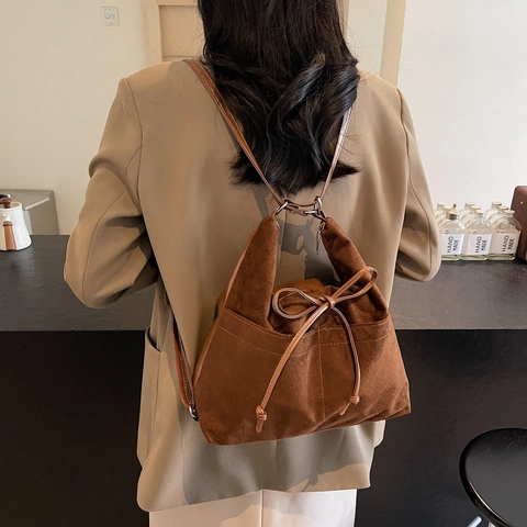 Women Large Capacity PU Leather Shoulder Bag Retro Bowknot Tote Bag Fashion Commuter Crossbody Hobo Bag For Women Ladies