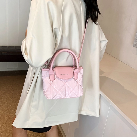 Bolso Cuadrado Acolchado de Moda para Mujer Bolso de Hombro de Cuero PU Color Sólido Bolso de Mano Casual con Correa